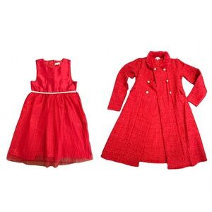 Biscotti Scarlet Double-Breasted Coat and Kids Dress